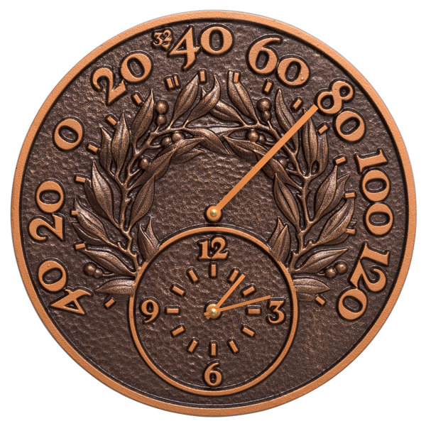 Whitehall Products Bay Leaf 14" Indoor/Outdoor Wall Clock and